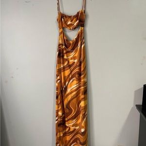 cutout tie dye dress